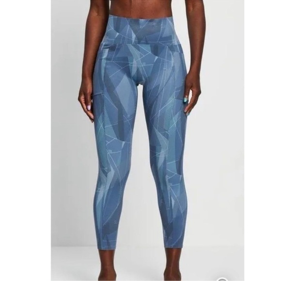 Sweaty Betty‎ Super Sculpt Zigzag High Waist 7/8 Legging Blue XL - Picture 1 of 7